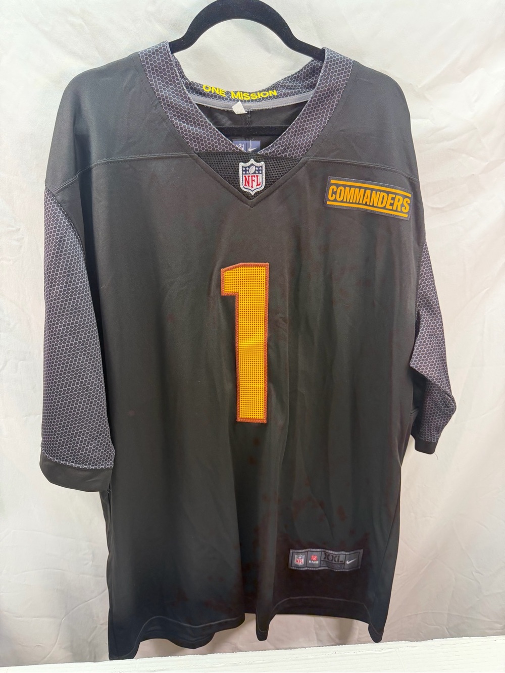 NFL Washington Commanders Black and Gold Jersey #1 Dotson Nike